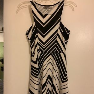 Black and white striped mini dress